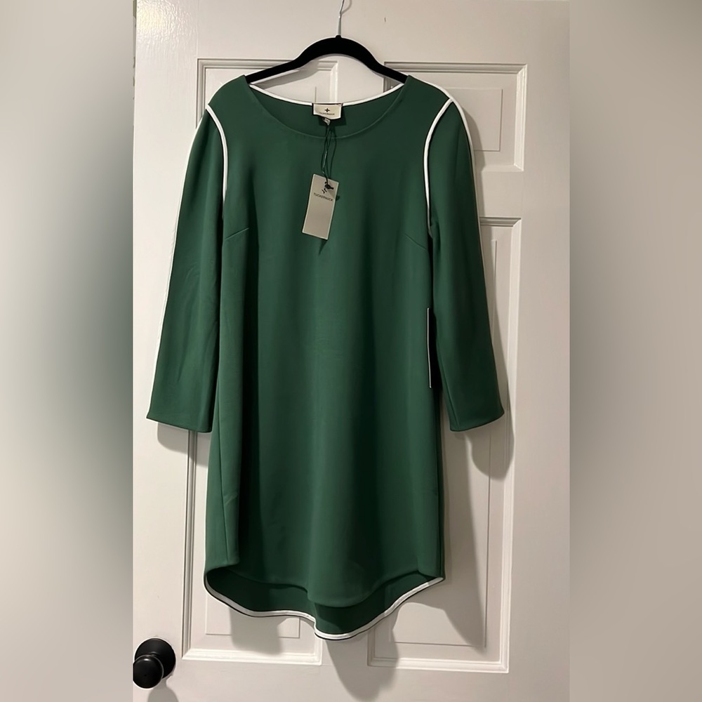 Tuckernuck New w/ tags Long Sleeve Green Seamed Shift Dress